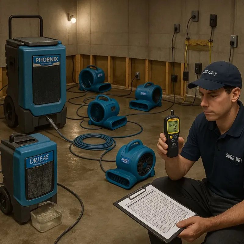 Structural Drying and Dehumidification process in Sargent County, ND